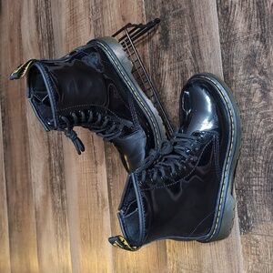 Doc Martens 1460 J Patent Leather Combat Boots Size 2 Zipper Kids